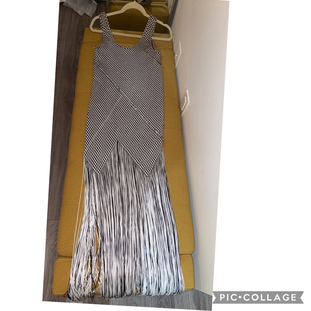 Proenza woven fringe maxi dress in s